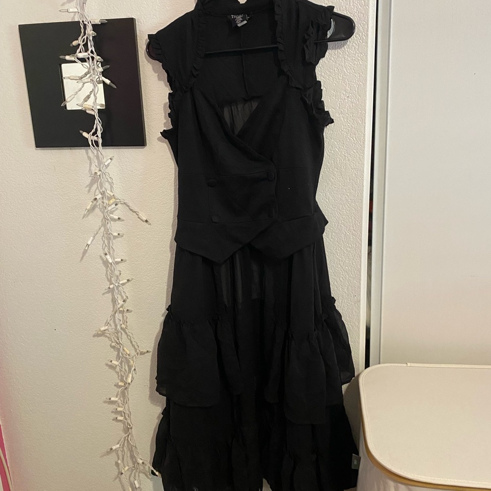 Hot Topic Black High Low Dress with Ruffles